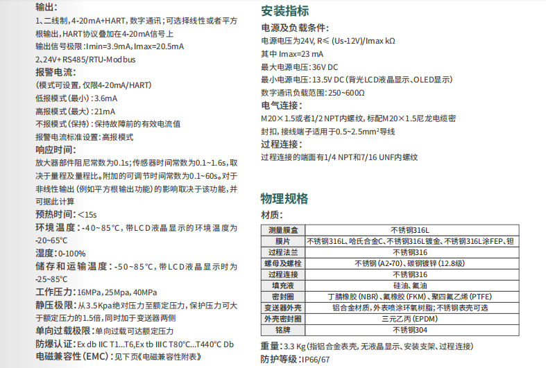 海康微影差壓變送器HM-PS00-ABC參數