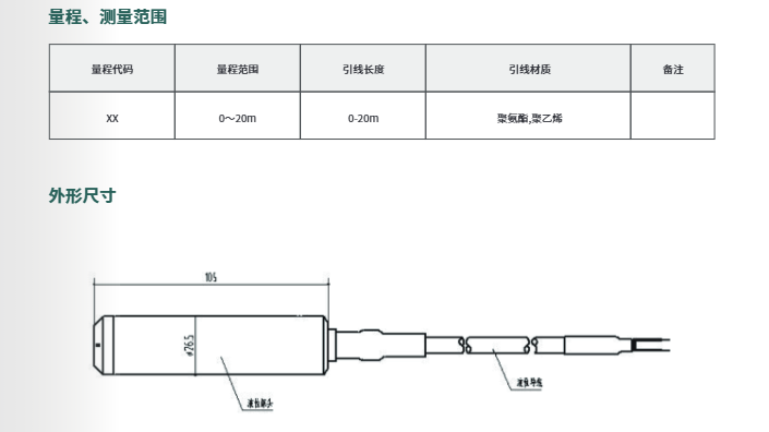 海康微影擴散硅投入式液位計HM-PL0N參數